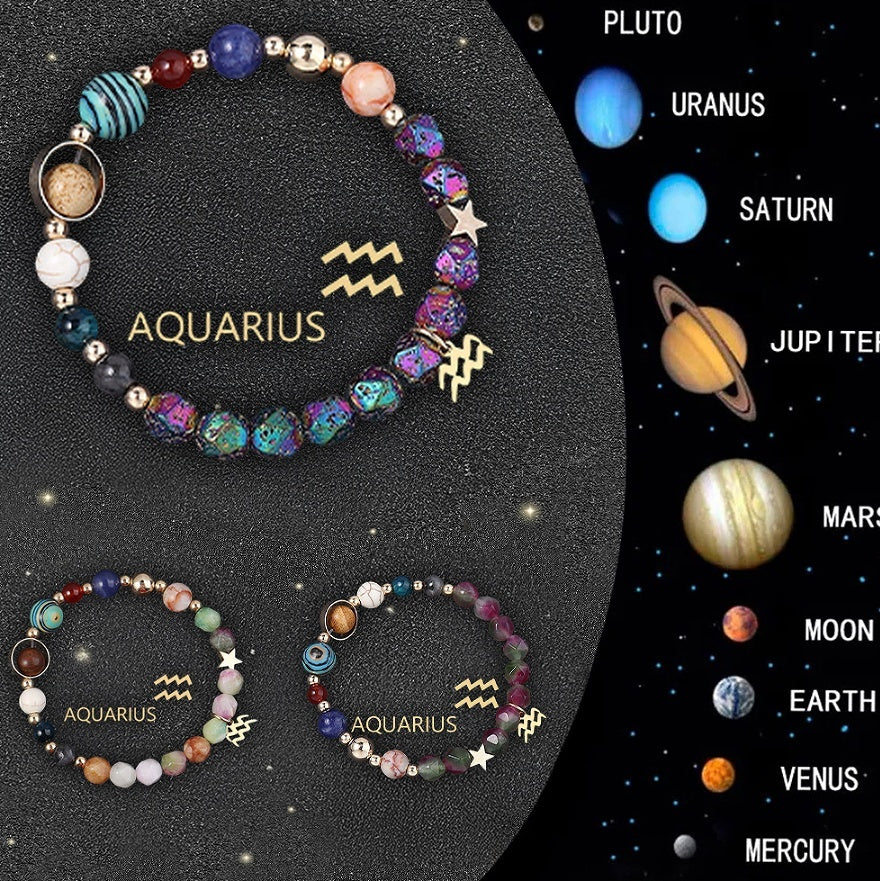Crystal Stone Zodiac Sign Bracelet