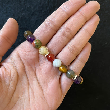 Premium Bracelet with Red Crystal Opal Beads for Unisex