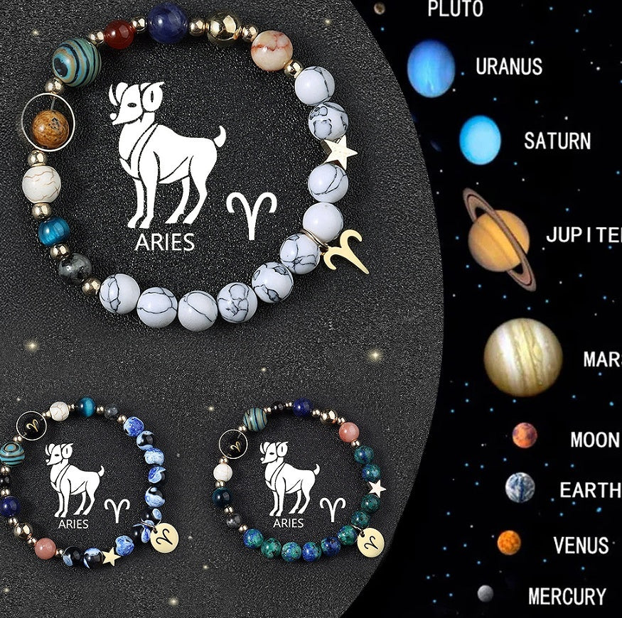 Crystal Stone Zodiac Sign Bracelet