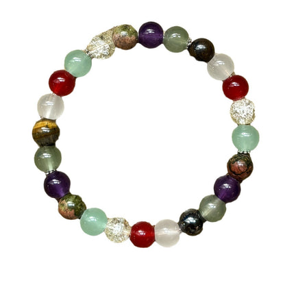 Premium Bracelet with Red Crystal Opal Beads for Unisex
