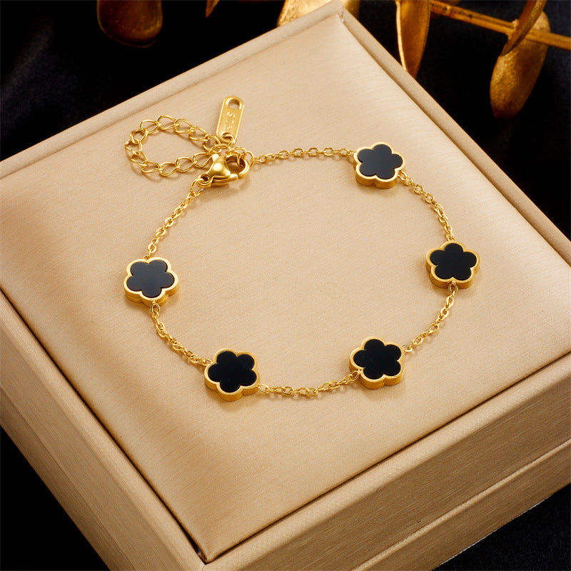 Brand Gold Bracelet Elite Floral Green Drop Gum Motif