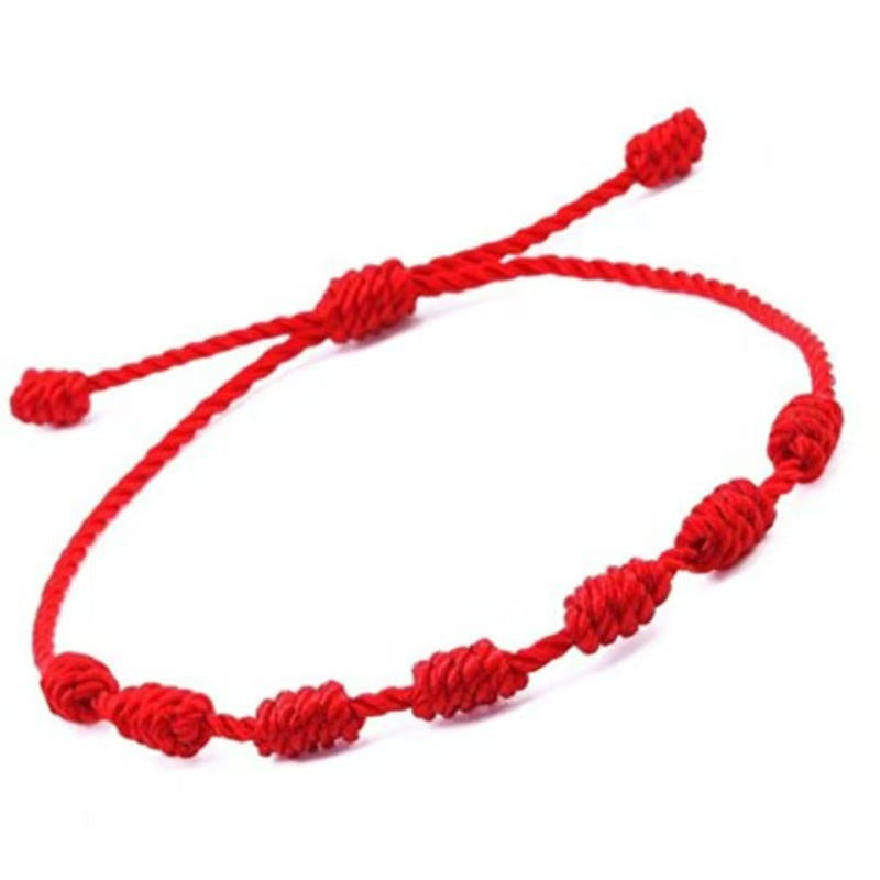Brand Signature Handwoven 7 Knot Lucky Bracelet Adjustable