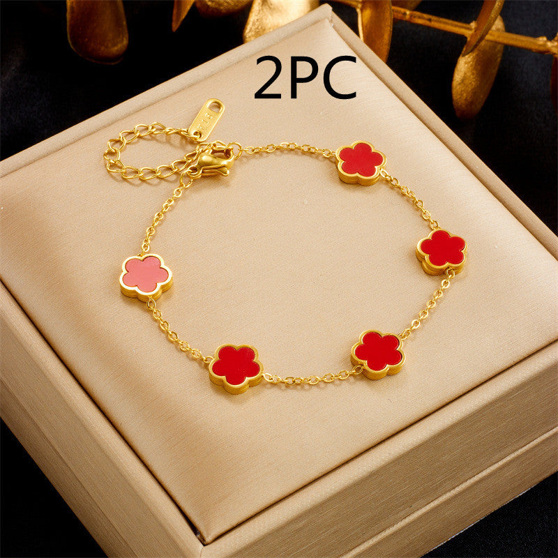 Brand Gold Bracelet Elite Floral Green Drop Gum Motif