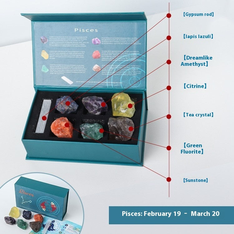 Twelve Constellation Natural Crystal Stone Suit Box