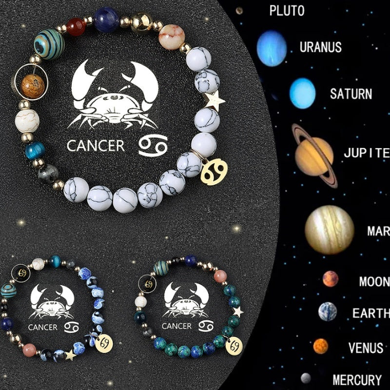 Crystal Stone Zodiac Sign Bracelet
