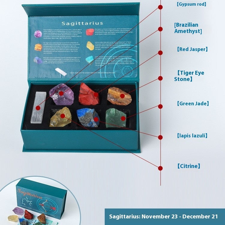 Twelve Constellation Natural Crystal Stone Suit Box