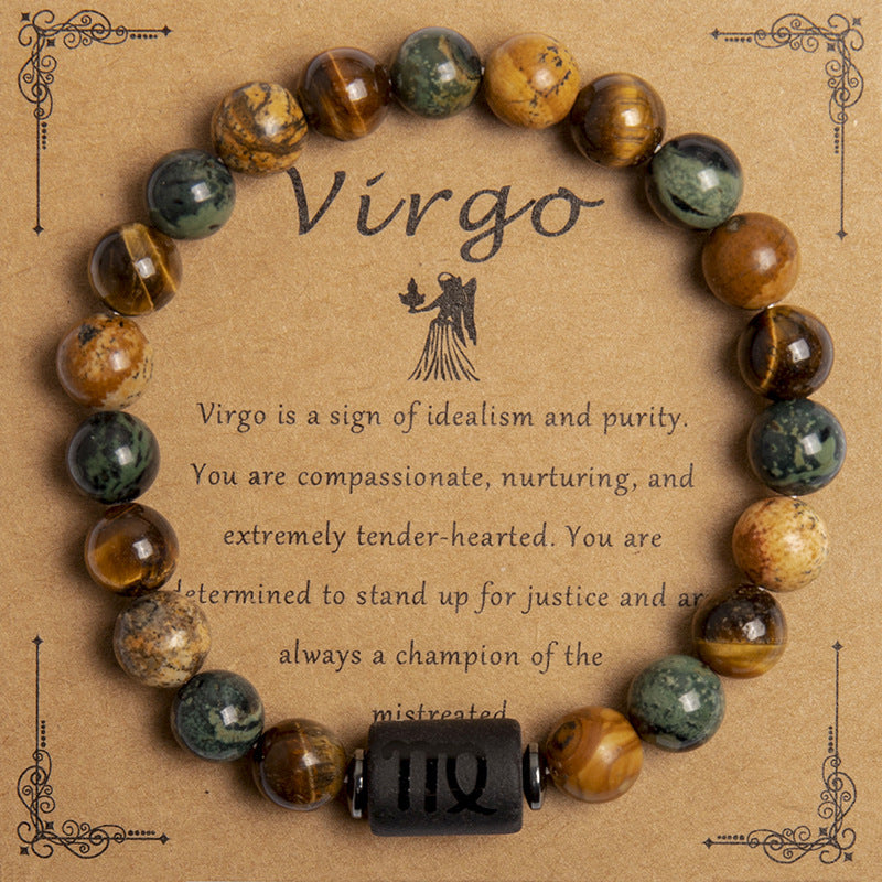 European Tigereye Beaded Bracelet Zodiac Constellations Fans