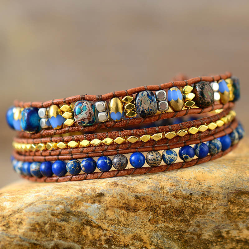 Circles Purple Emperor Bracelet Natural Stone for Women