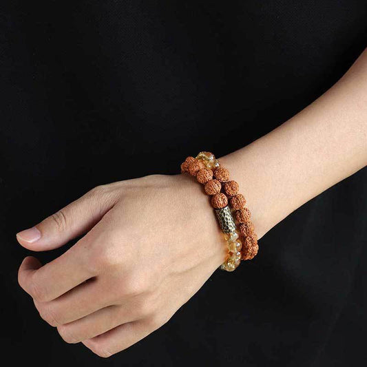 Bodhi Yellow Tower Crystal Double Ring Bracelet Edition