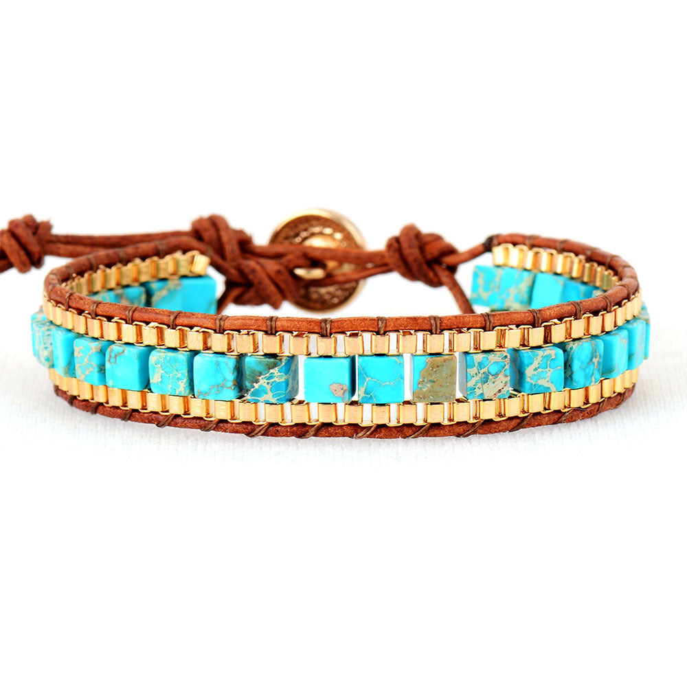 Imperial Stone Handwoven Leather Bracelet Limited Edition