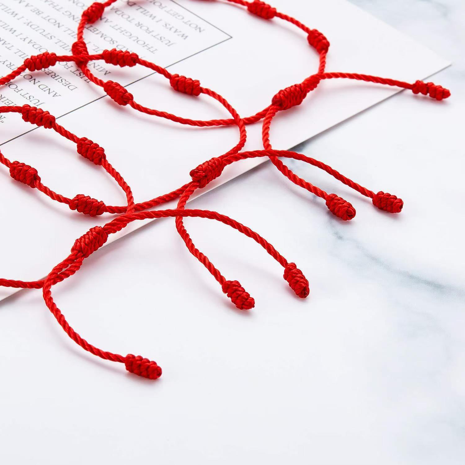 Brand Signature Handwoven 7 Knot Lucky Bracelet Adjustable