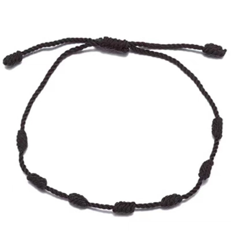 Brand Signature Handwoven 7 Knot Lucky Bracelet Adjustable
