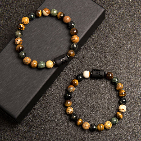 European Tigereye Beaded Bracelet Zodiac Constellations Fans