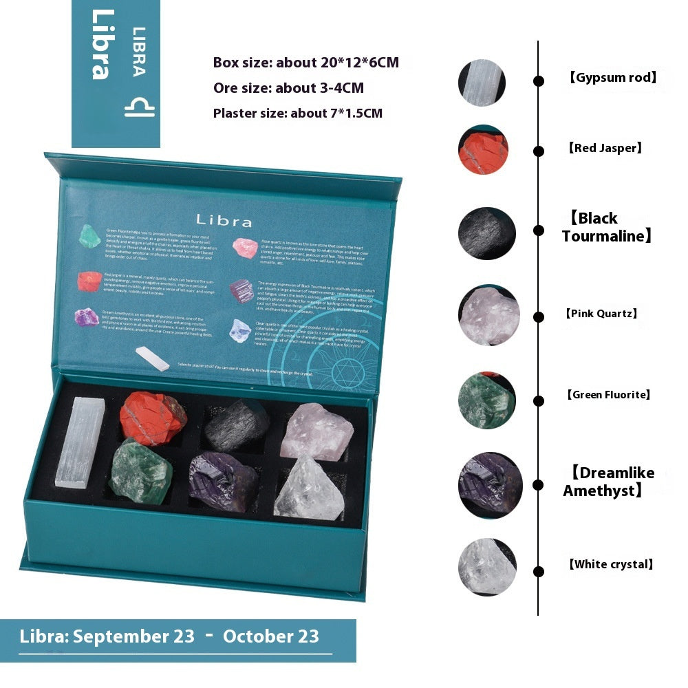 Twelve Constellation Natural Crystal Stone Suit Box