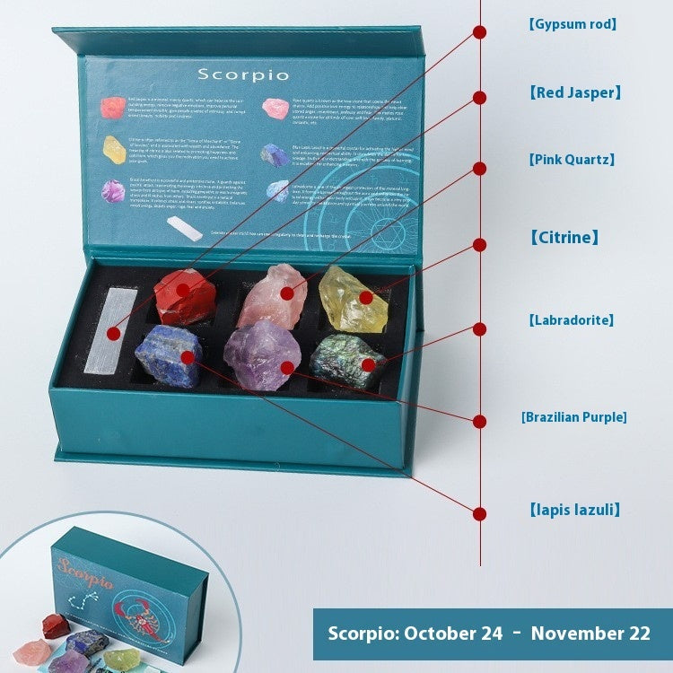 Twelve Constellation Natural Crystal Stone Suit Box