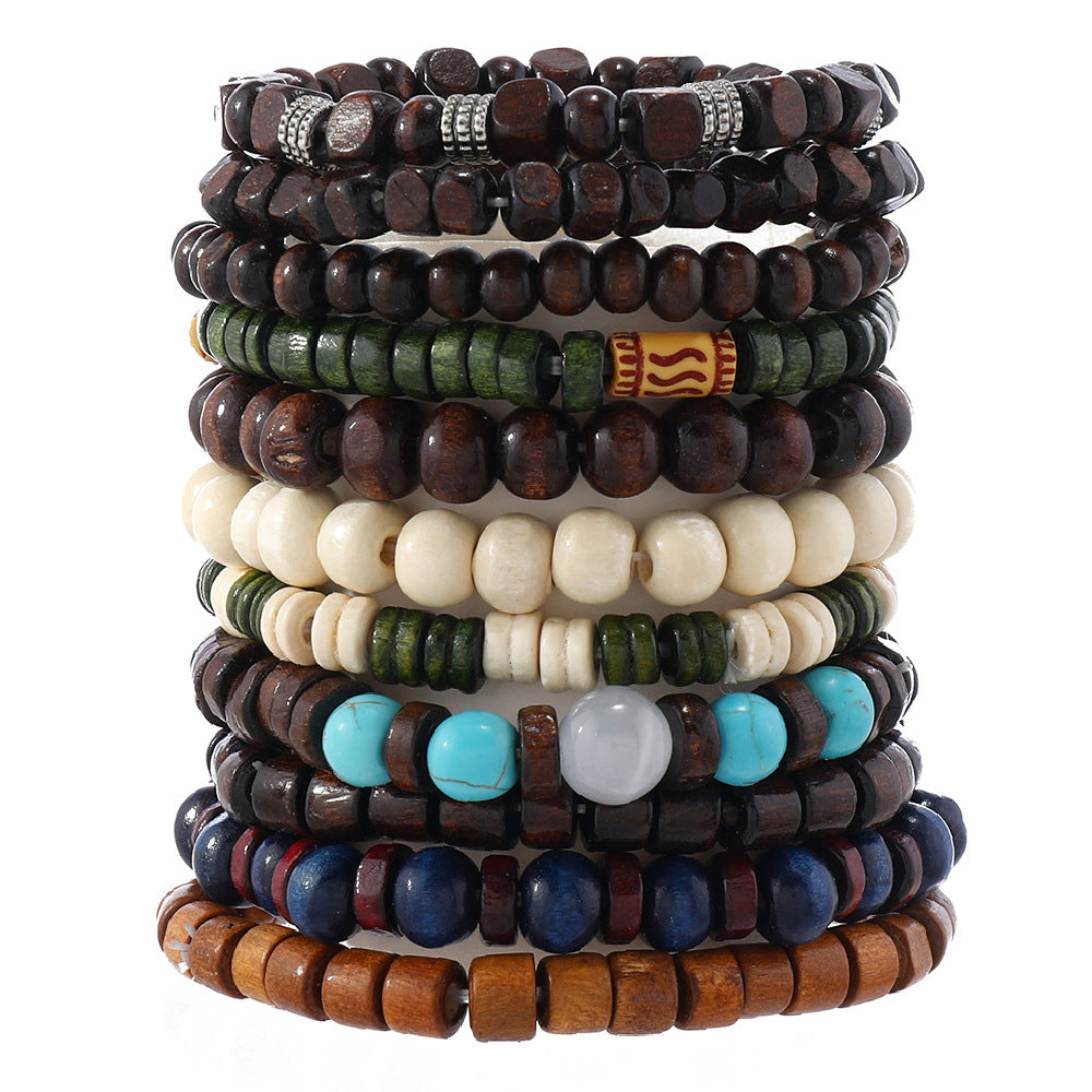 Brand Exclusive Bohemian Retro Wooden Bead Bracelet Set