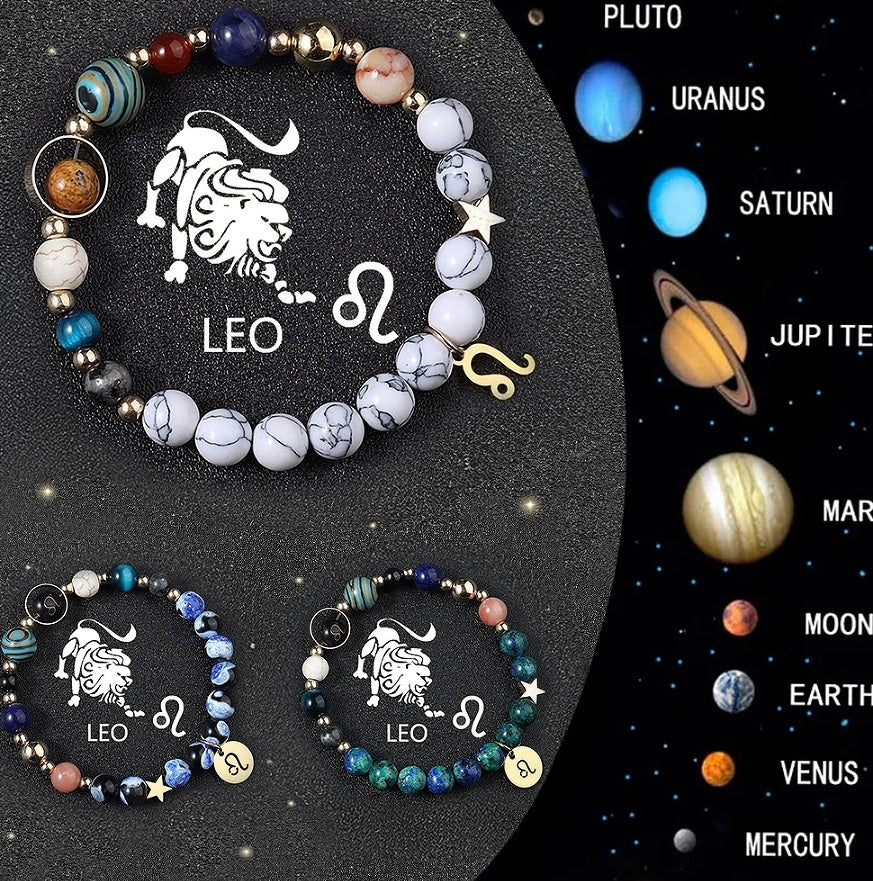Crystal Stone Zodiac Sign Bracelet
