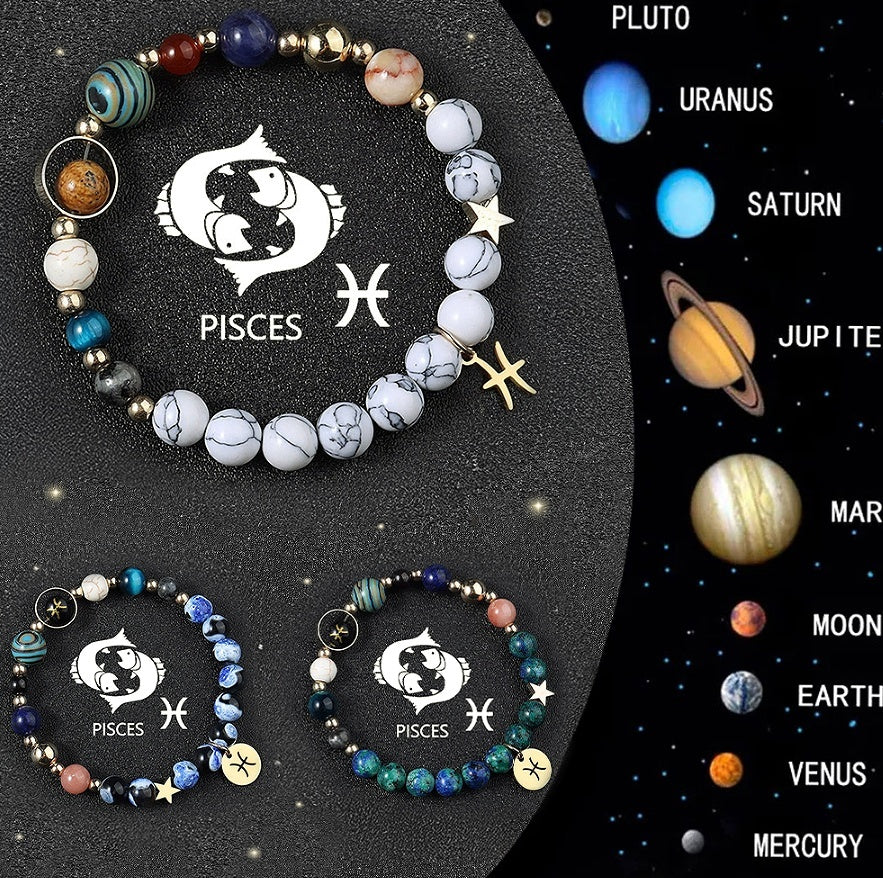Crystal Stone Zodiac Sign Bracelet